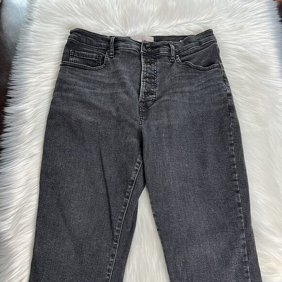 Everlane Washed Black High Rise Exposed Button Skinny Jeans - Picture 2 of 9